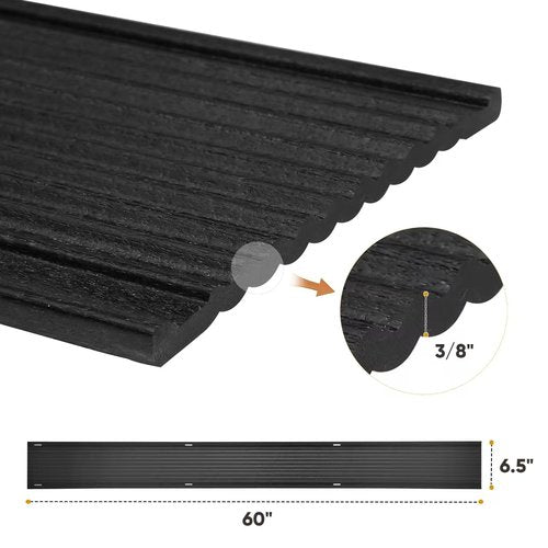 ZYJOYY 60" HDPE Snowmobile Ramp Trailer Ski Guides, Snowmobile Ramp Trail Guide Protector, Recessed Mounting Holes for Flush Truck or Trailer Installation, 8PCS