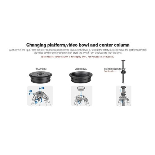 Leofoto Inverted Carbon Fiber Tripod with 75mm Bowl & Platform, 10-Layer Toray, Twist-Lock, 63.98" Max Height, 6.30" Min Height (SO-322CX)