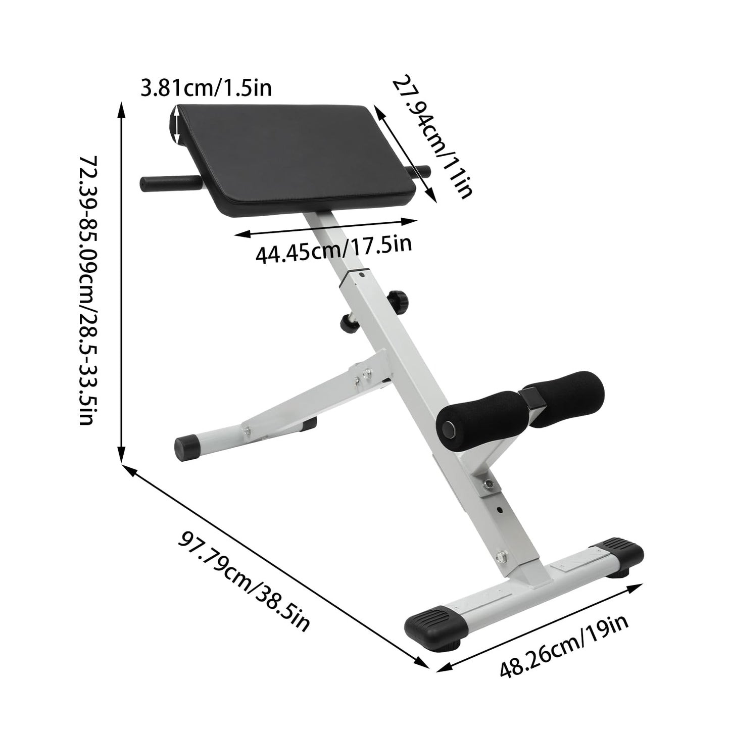 IOUSSJC Roman Chair Hyper extension Bench, Adjustable Roman Chair for Home Gym Fitness, Hyperextension Bench, Multi-Functional Bench for Full All-in-One Body Workout