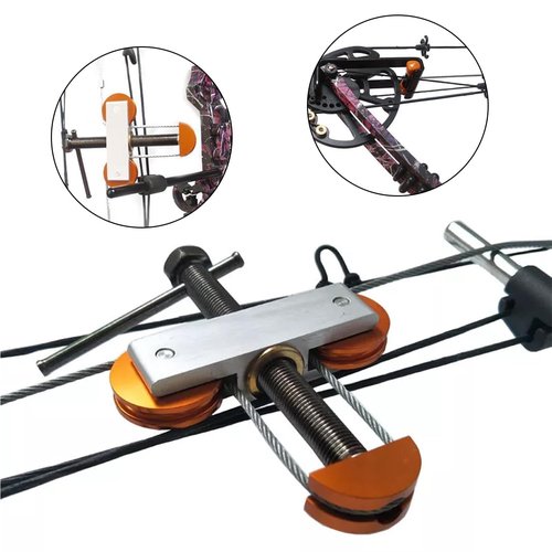Bow Press for Compound Bows with 2 Quad Brackets, Portable Handheld Archery Compound Bows and Quad Limb L Brackets Replacement Tool for Bow Vise Hunting Archery Outdoor Shooting