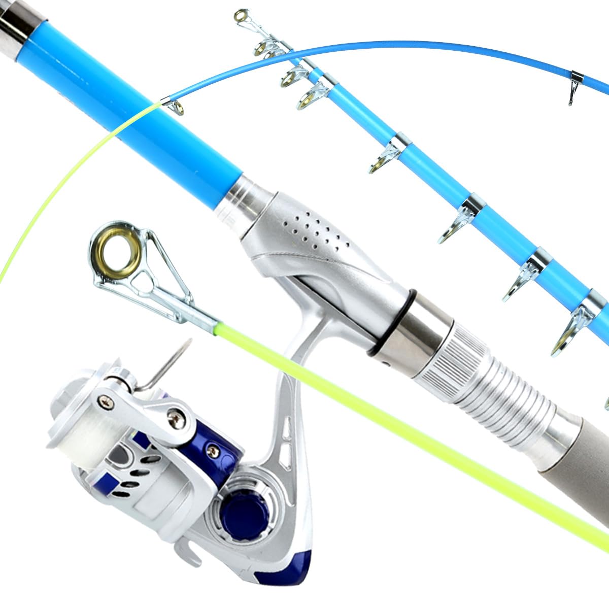 Hyxhyes Spinning Rod and Reel Combo,Carbon Fiber Telescopic Fishing Rod and Wheel Set, Fishing Rod Set Suitable for Beginners and Adults as a Fishing Equipment Set. (1.8m(5.9ft))