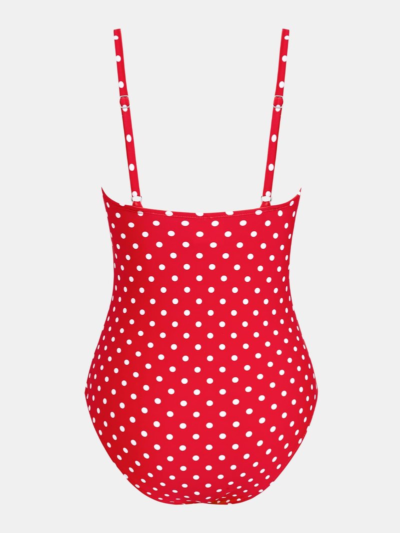 CUPSHE Women's One Piece Swimsuit Bathing Suit V Neck Ruched Adjustable Straps Spaghetti, S