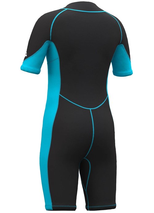 Hevto Kids Wetsuit Shorty for Boys Girls Youth Child Size 6 Year 2mm Neoprene Front Zip Wet Suit in Cold Water Thermal for Swimming Surfing (K1S-Blue, 6)