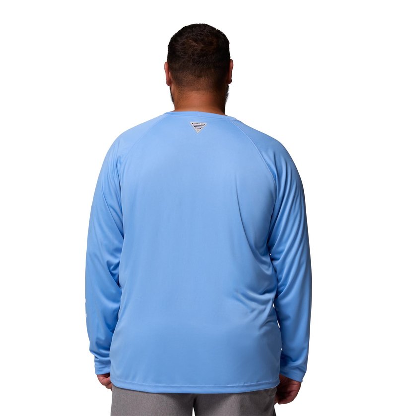 Columbia Men's PFG Terminal Tackle Long Sleeve Fishing Shirt, White Cap/White Logo, 2X Tall