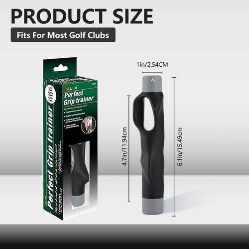 Golf Grip Trainer, Golf Training Grip, Golf Club Grips, Grip Trainer, Golf Grip, Attachment For Improved Hand Positioning On Golf Club (Grey)