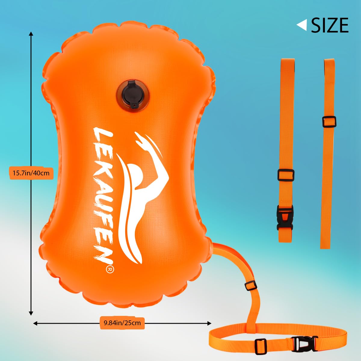 2 Pack Swim Buoy for Open Water, Swimming Safety Float with Adjustable Belt for Snorkeling, Swim Training, Triathletes, Kayaking