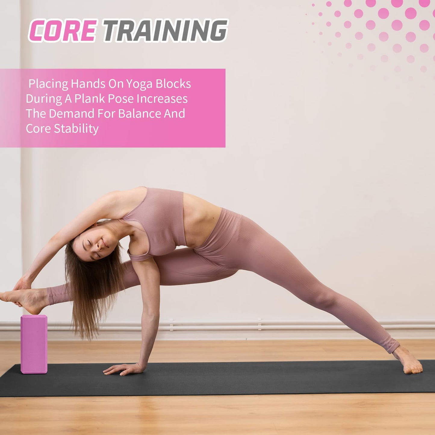 2025 Biguphate Yoga Blocks 9x 6x4 Inch,EVA Foam Yoga Block Supportive Latex-Free, Non-Slip Exercise Blocks, Yoga Accessories for Pilates, Meditation, Balance, Stretching and Deep Poses(Magenta)