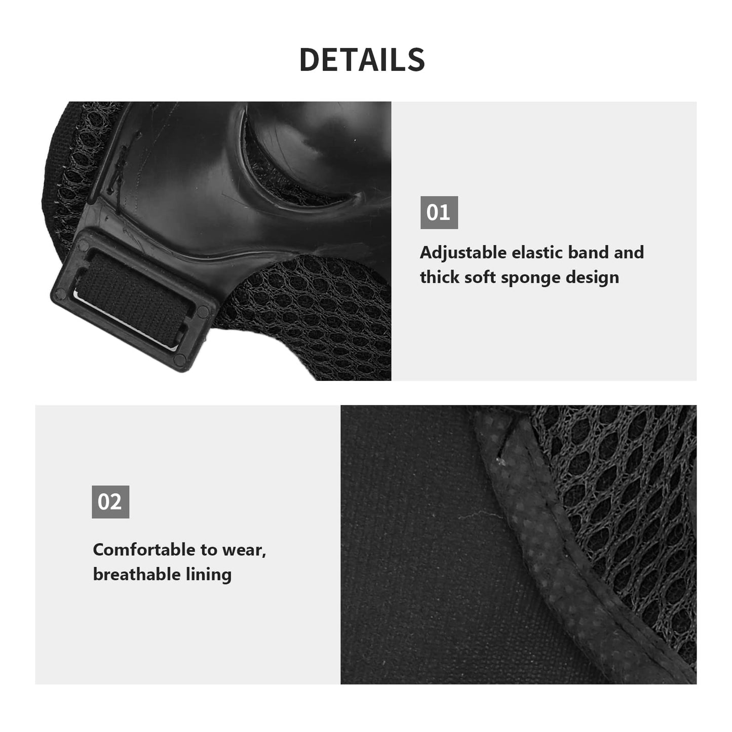 Jwthee 6PCS Kids Knee Pads and Elbow Pads Set for Kids 6-18 Years Old, Kids Protective Gear Set Skate Guards Roller Skate Accessories for Cycling, Inline Skating, Scooter Riding Sports (Black)