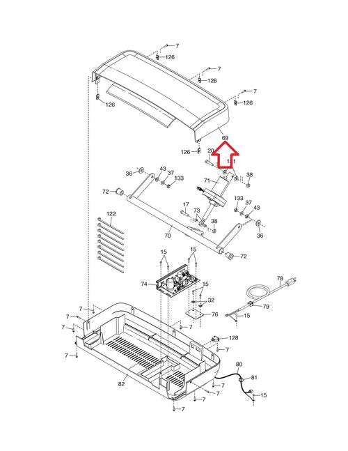 Hydra Fitness Exchange Motor Hood Shroud Cover 446654 Works with Nordic-Track Commercial 1750 1250 2450 Treadmill