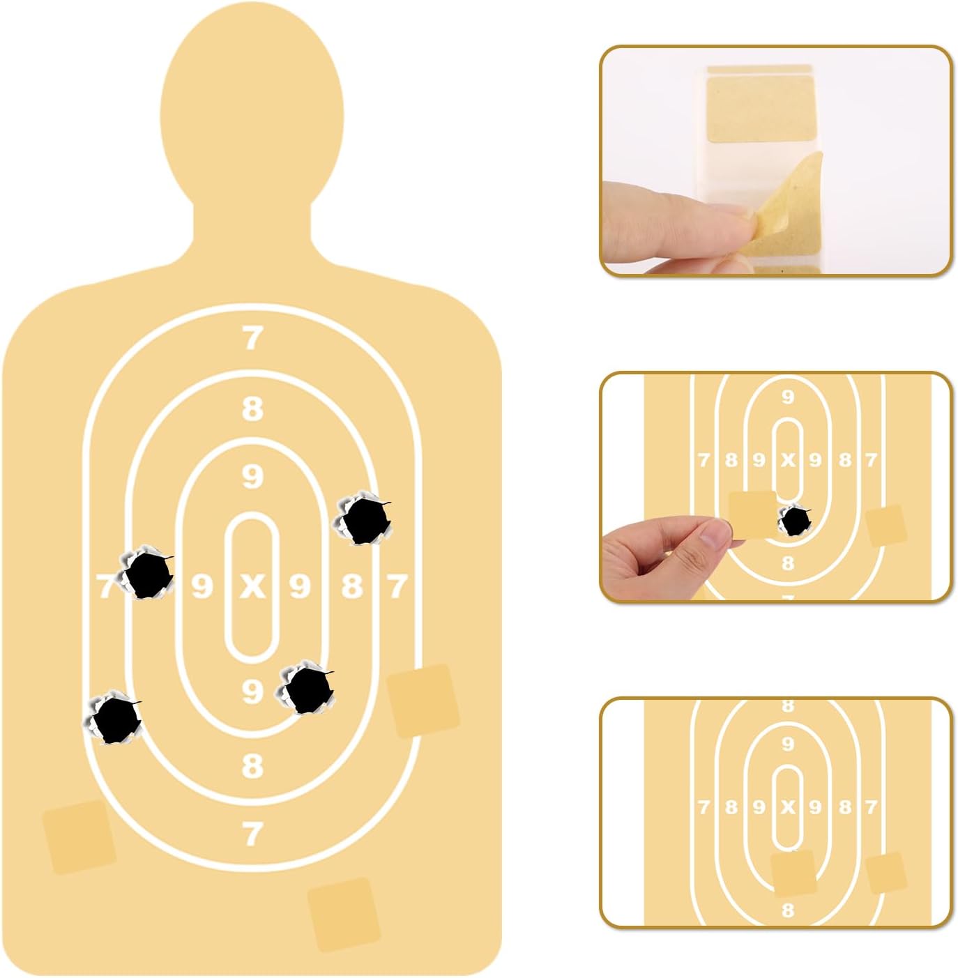 2000pcs/2 Rolls Target Pasters, 1 Inch Self-Adhesive Target Stickers Tape Square Shooting Cardboard Paper Targets Label Marker for Shooting Range Practice