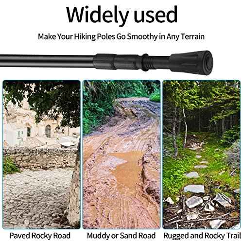 16 Pcs Walking Stick Tips, Black Trekking Pole Tips Replacement Protectors, Walking Cane Tips Replacement Rubber Tips for Walking Sticks Hiking Poles Walking Poles Cane Tips, 11mm/0.43" Diameter