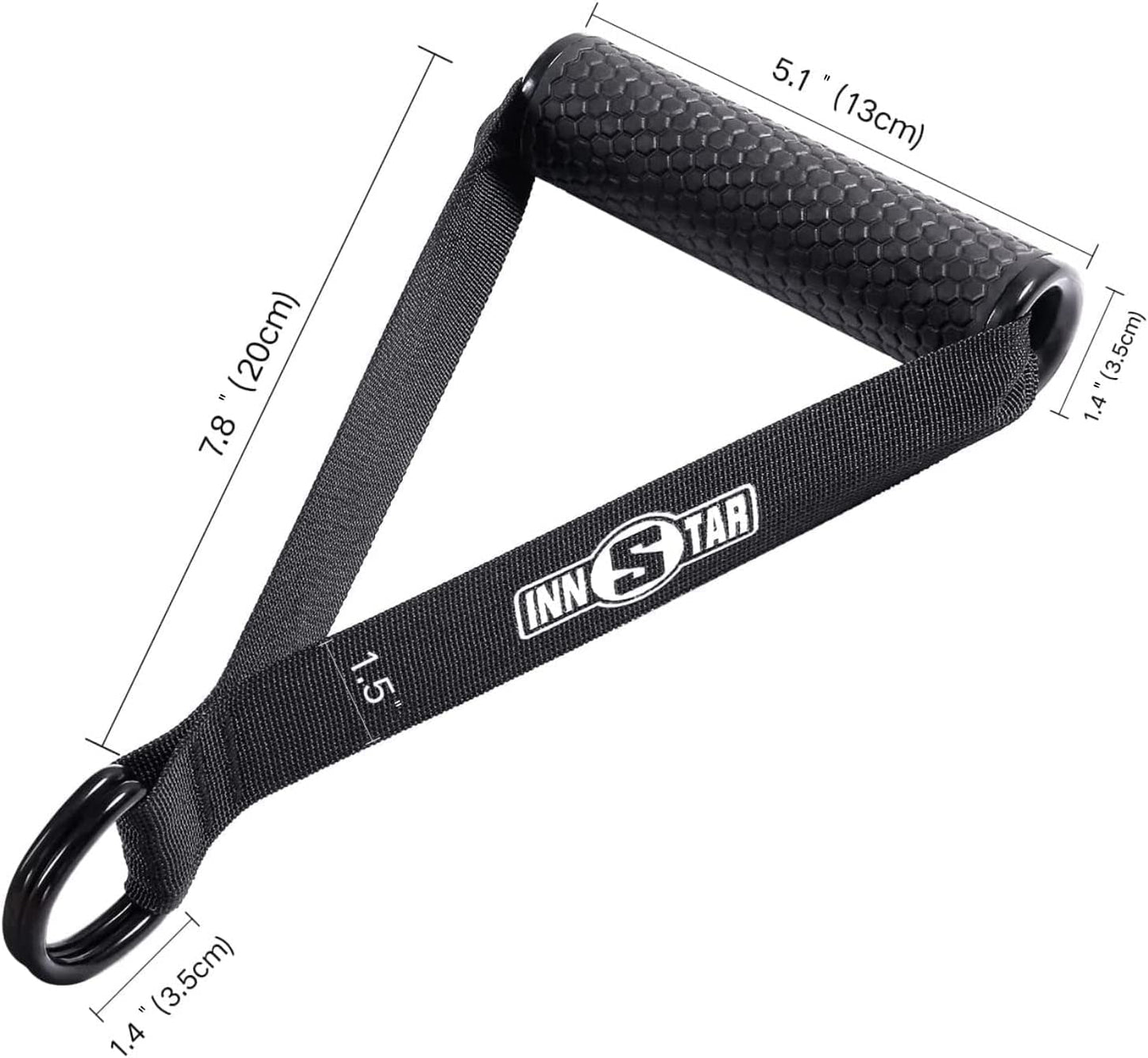 INNSTAR Upgraded Heavy Duty Exercise Handles, Cable Machine Attachments Resistance Bands With Solid ABS Core Grips, Fitness Strap Stirrup Cable Attachment (Set of 2)
