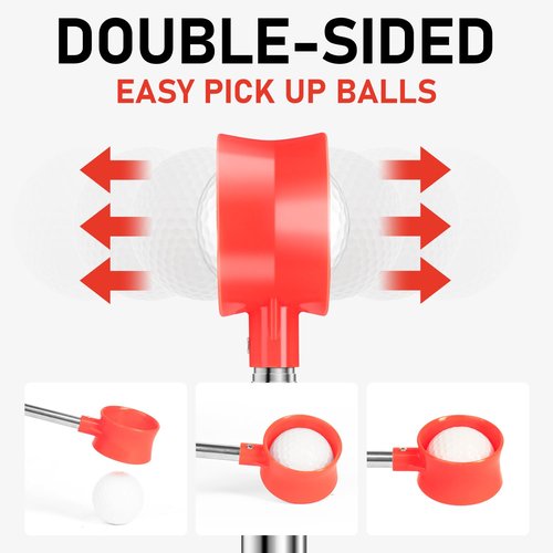 VIMPSEY 9Ft/12Ft/16.3Ft/20Ft Golf Ball Retriever for Water Telescopic, /High Durability Double Sided Golf Ball Picker Upper, Men's and Women's Golf Accessories Gifts. (9Ft)
