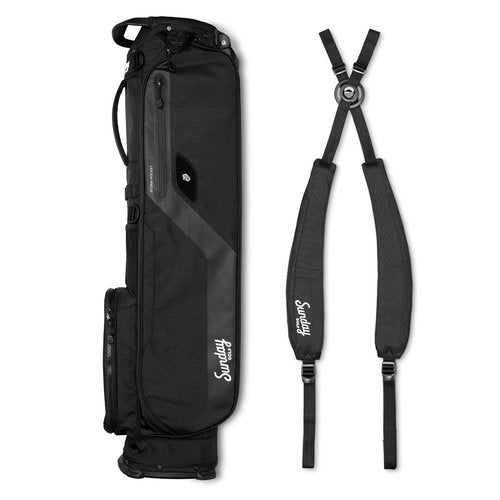 El Camino Golf Bag by Sunday Golf - Lightweight Stand Bag with Double Strap – Easy to Carry – Fits a Full Set of Clubs. Perfect for Walkers, Minimalist Golfers, and Golf Carts (Matte Black)
