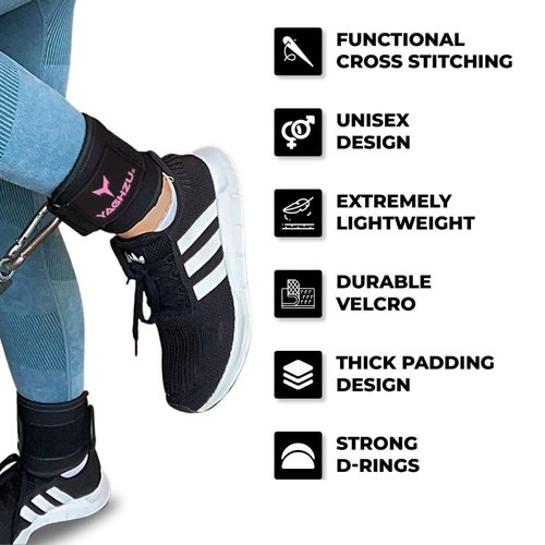 YAGHZU Ankle Straps for Cable Machines Women, Glute Kickback Cable Machine Attachments, Gym Ankle Cuffs, Wrist Cuffs for Workout, Leg Training Accessory, Fitness Gear for Home or Gym