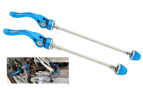 PLATT Bike Quick Release Skewers MTB Wheel Hub Skewers Front and Rear Axle Fit for Road Bike,Mountain Bike, BMX (Blue,1Pair)