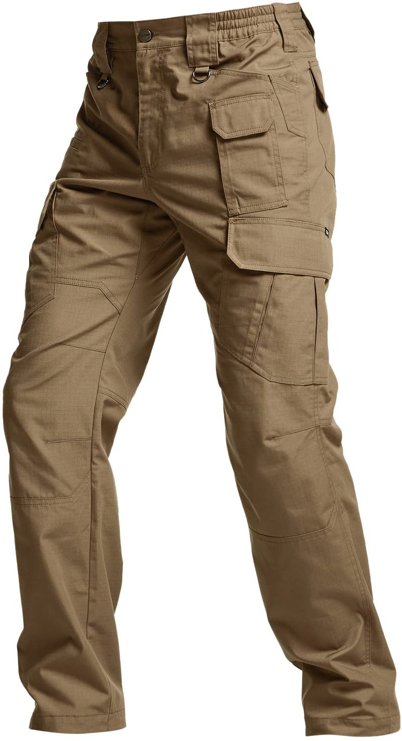 CQR Men's Tactical Pants, Water Resistant Ripstop Cargo Pants, Lightweight EDC Work Hiking Pants, Outdoor Apparel, Raider Mag Cougar, 44W x 30L