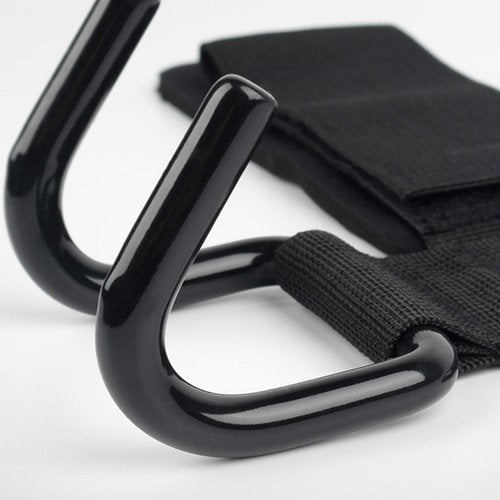 Shurhome Adjustable Fitness Training Hook for Deadlifts Pull Up Comfortable Wrist Strap with Iron Grips Gym Equipment