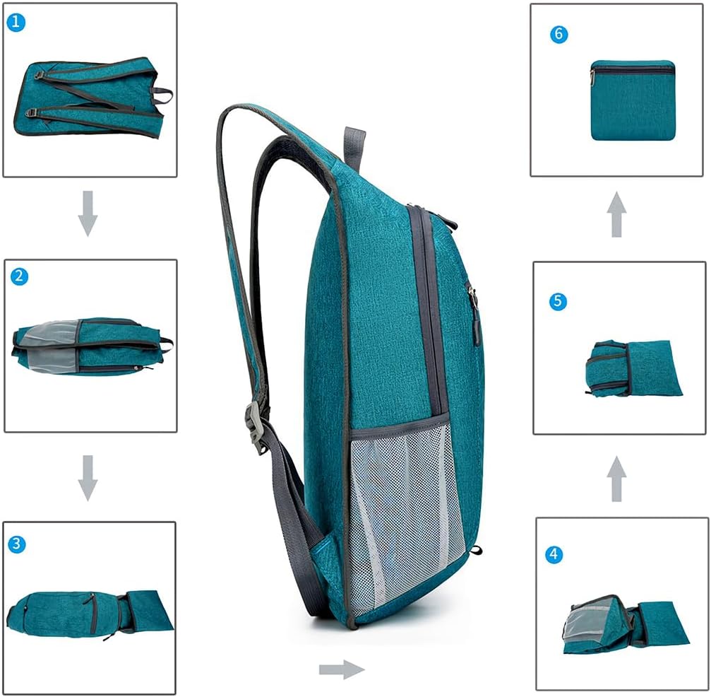 1PC Lightweight Foldable Travel Backpack for Men and Women, Blue