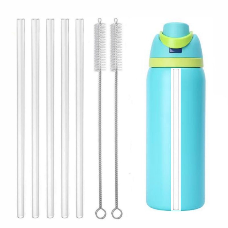 4Pcs Replacement Straw Fit for Owala 24oz 32oz,Reusable Drinking Straws with Cleaner Brush Compatible with 24oz FreeSip Water Bottle, Cup Accessories Fit for Owala 32oz Water Bottle