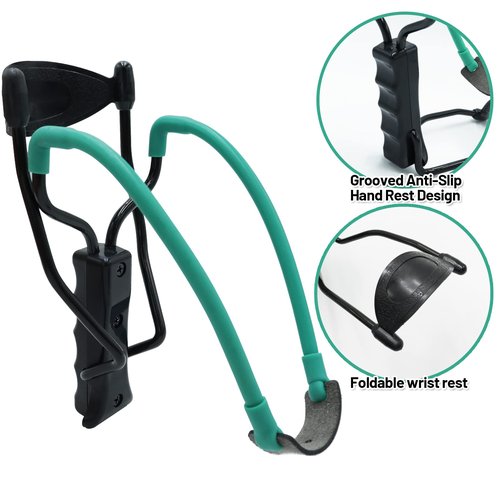 HANDBAIGE Wrist Slingshots for Adults Folding Slingshot Set with 50 Slingshot Ammo and 4 Powerful Rubber Bands 2 Slingshot Targets 1 Slingshot Pouch Outdoor Hunting Sling Shot