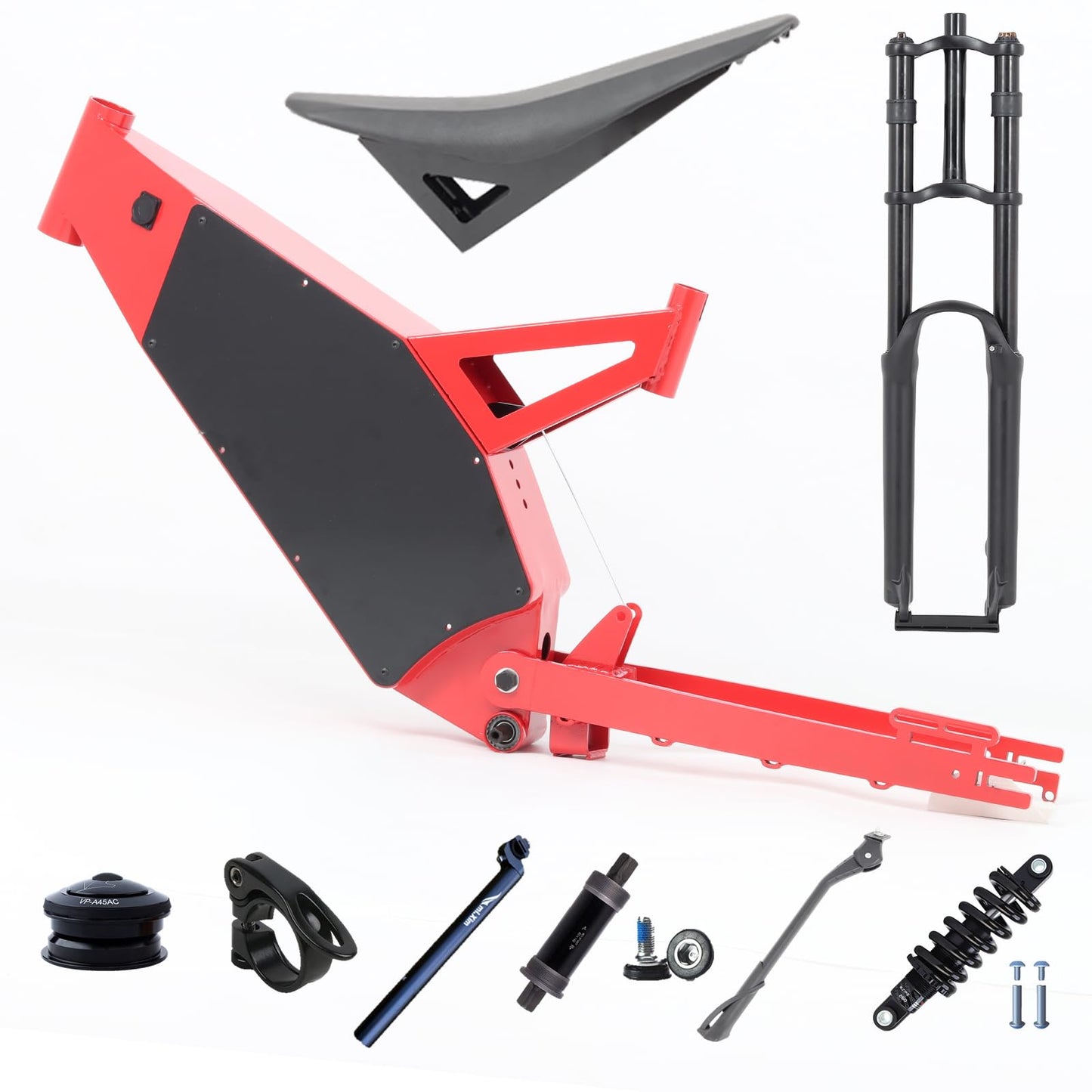 KEYU F6 Step Strong Carbon Mountain Fat 26 Aluminum Dirt Full Suspension Enduro Bomber Electric Bicycle Bike Ebike Frame