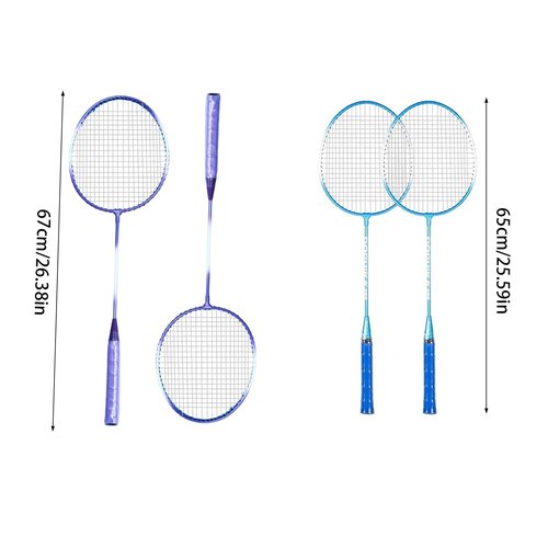 1Pair Light Weight Badminton Racket Set Professional Double Badminton Racquet Shuttlecocks Racquet For 2 Players Playing