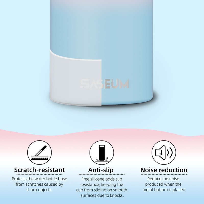 SASEUM Sport Water Bottle 18oz Stainless Steel Double Wall Vacuum Thermal Mug with Leak Proof Spout Lids, Wide Mouth Metal Insulated Water Jug for Gym and Travel(Blue Pink)