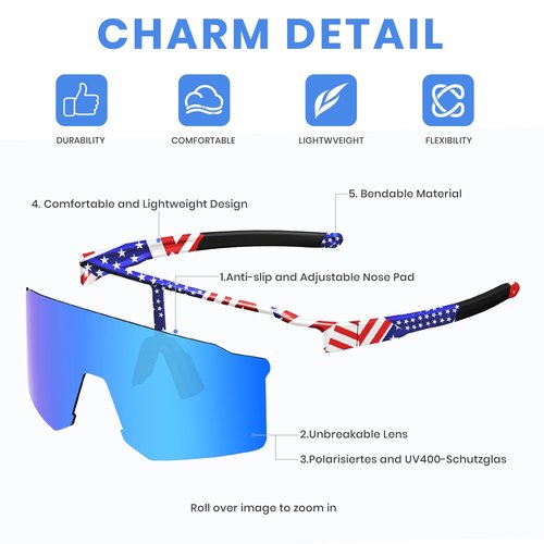 VEWOE Polarized Cycling Sunglasses for Men Women,UV400 Protection Sports Sunglasses,Baseball Glasses for MTB Fishing