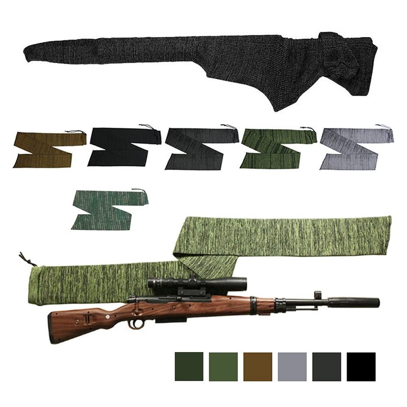 Junsen 6 Pieces Gun Socks Case Sleeve,54 Inch Knit Gun Socks for Rifles, Extra-Wide Rifle Sock, Suitable for Rifles with Scopes Protection Accessories