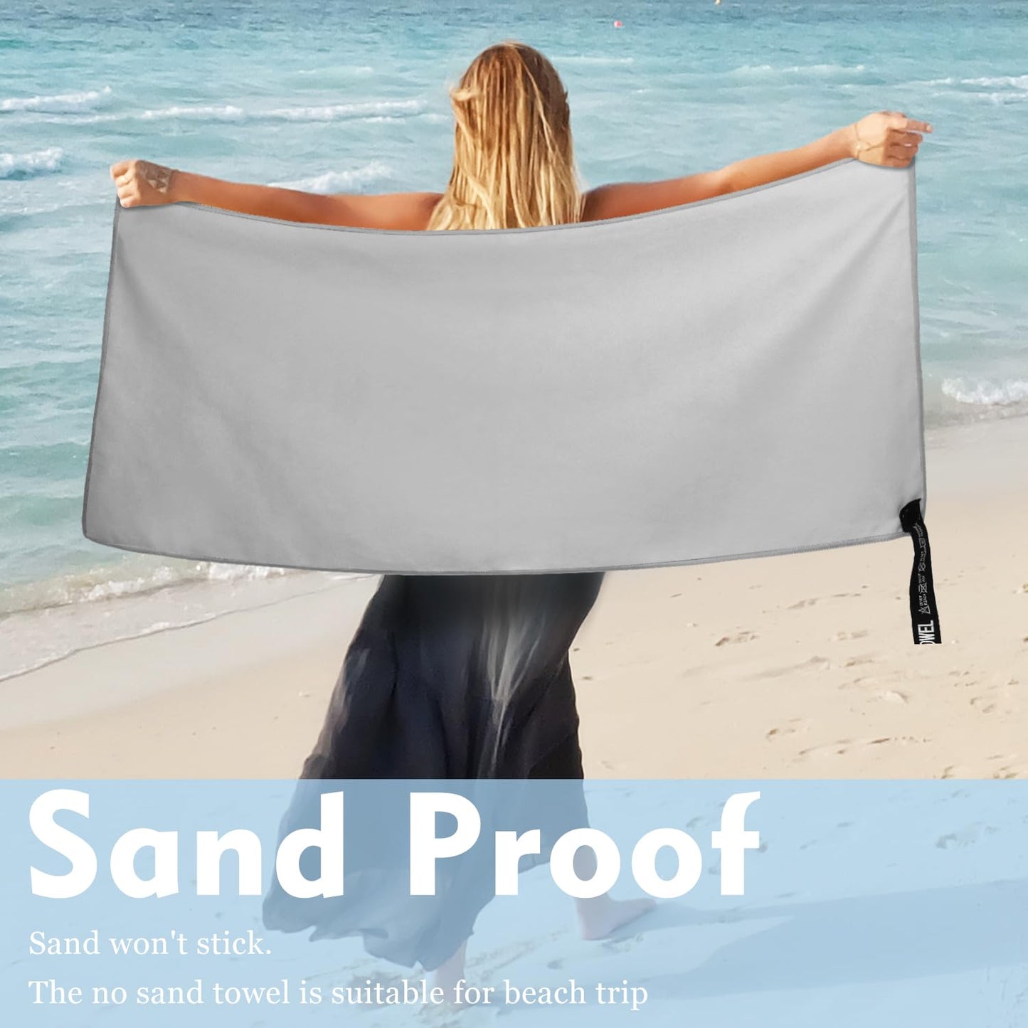 ZIUDBOC Microfiber Travel Towel, Soft Lightweight Quick Dry Towel, Super Absorbent Compact Travel & Sports & Beach Towels for Camping, Backpack, Gym, Swimming, Yoga, Hiking (M:20"×40" -Gray)
