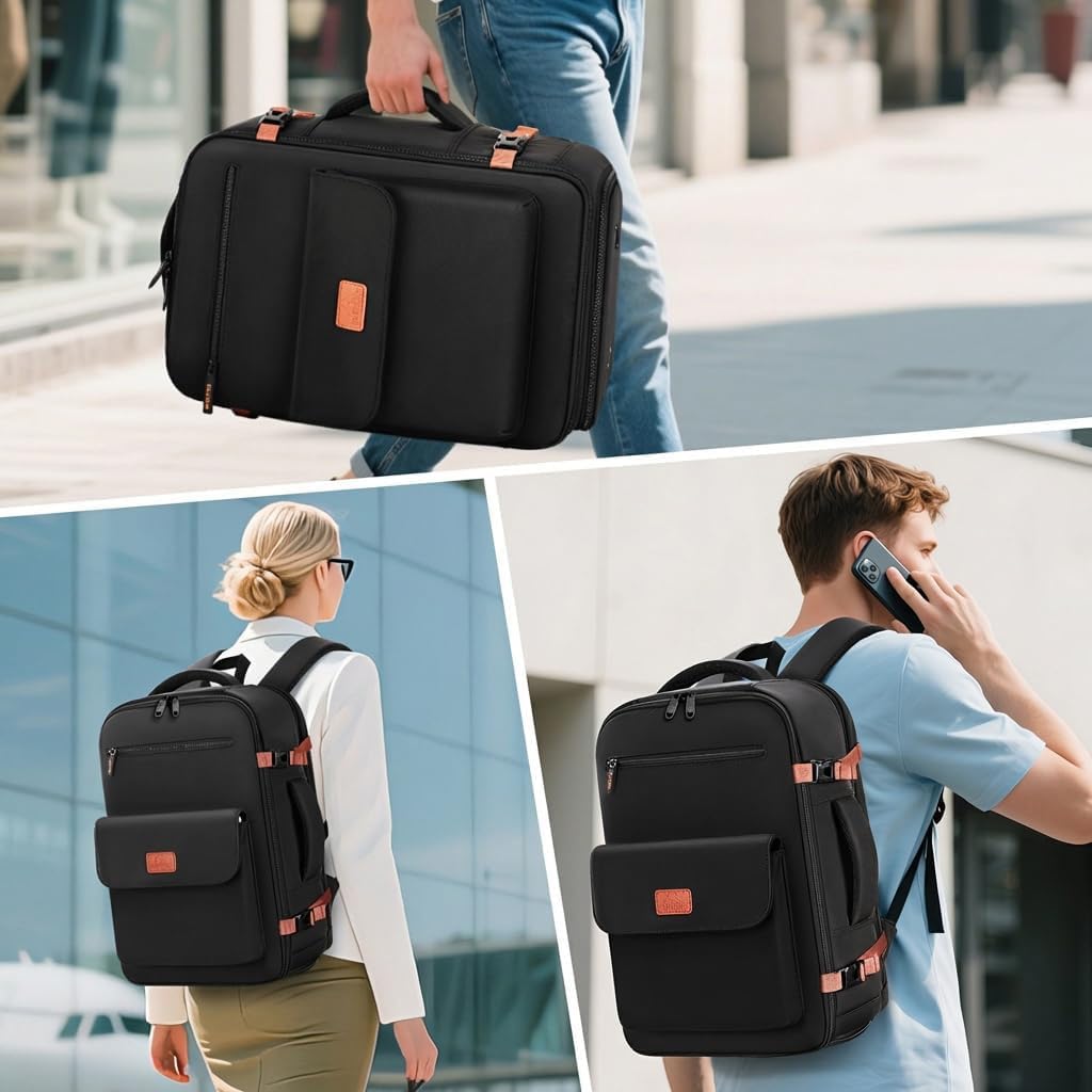 MATEIN Personal Item Backpack 18x14x8 for Frontier, Underseat Travel Backpack with Water Bottle Holder Fit 15.6" Laptops, TSA Approved Luggage Bag with Shoe Compartment for Airlines, 2 Pcs Set