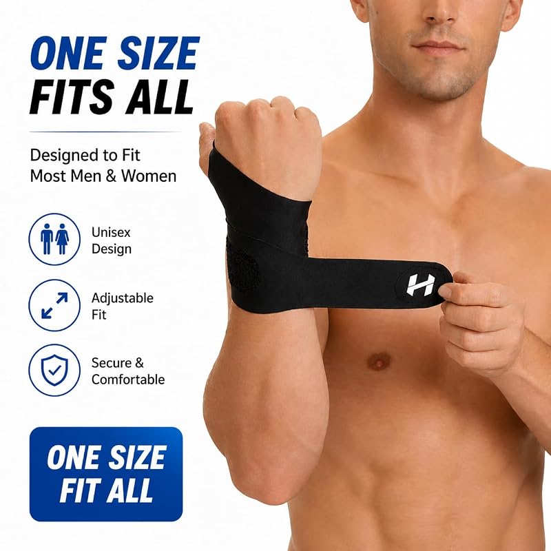 YaeloHarbex Wrist Wrap Support — Ultra-Thin Adjustable Wrist Brace Black for Training & Daily Use