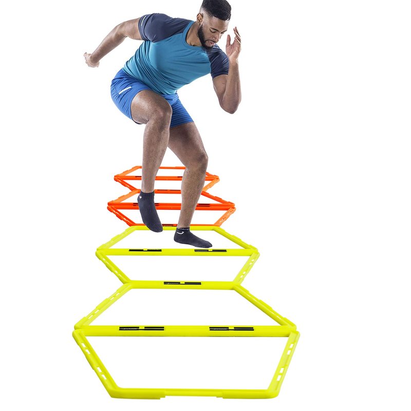 ZUKAM Trapezoid Agility Rings for Speed Training & Agility Footwork Training Speed Hurdles Ladder with Carrying Bag (6 Rings)