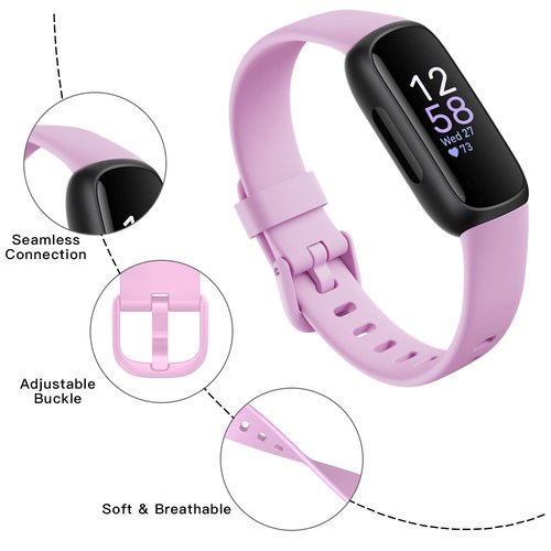 Farluya 10 Pack Compatible with Fitbit Inspire 3 Bands,Soft Sport Bands Silicone Replacement Wristband for Fitbit Inspire 3 Tracker Smart Watch for Women Men, Small