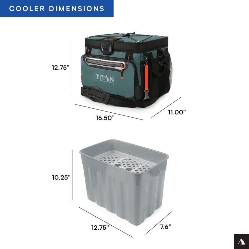 Titan by Arctic Zone Deep Freeze Cooler - 30 Can Zipperless Hardbody Cooler with Deep Freeze Insulation, HardBody Liner, and SmartShelf - Citrus Green
