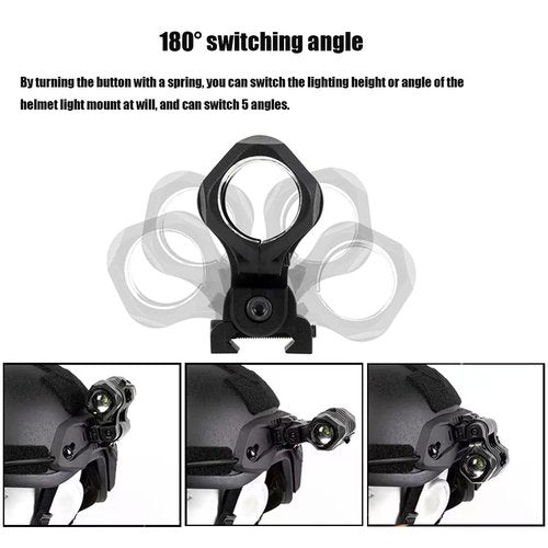 Jmtac Tactical Helmet Flashlight Mount Fast ARC Rail Adapter 20mm (Black)