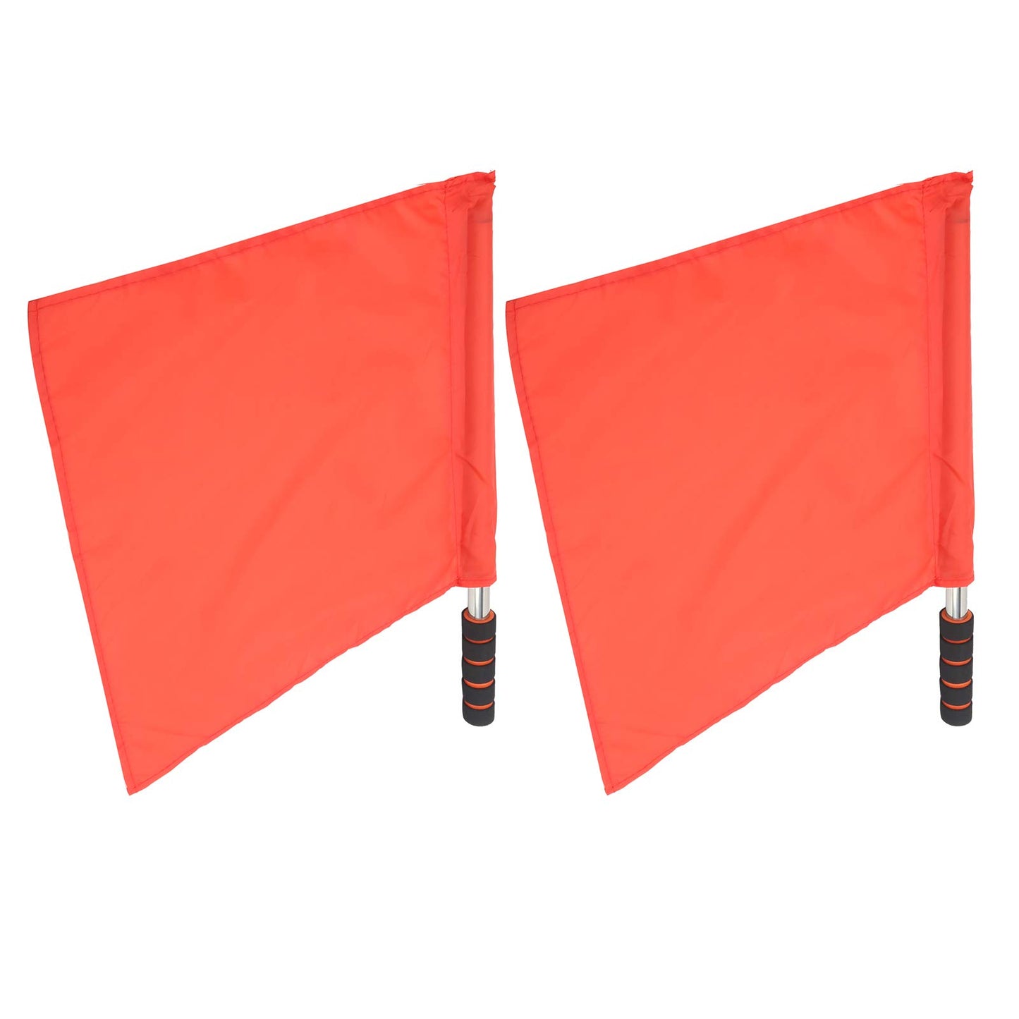 2Pcs Sports Referee Flag, Stainless Steel Hand Flag Red Signals Flag Sponge Handle Special Patrol Sports Linesman Flags, Official Performance Flag for Football Soccer Volleyball Tracks Sports (Red)