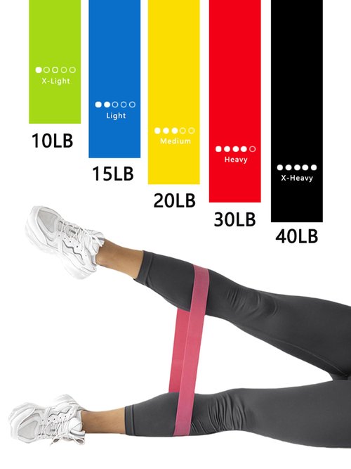 Resistance Bands Set, Exercise Loop Bands for Workout, Pilates, Yoga Stretch Bands, Booty Legs, Set of 5