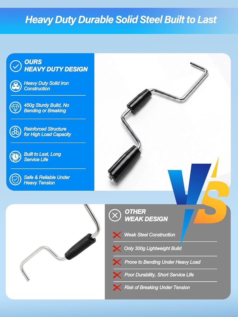 Hand Power Strap Winder for Flatbed Trailer – 2 Pack, Quality Life Winch Strap Roller