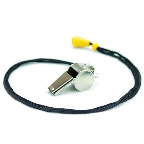 Crown Sporting Goods SCOA-001 Stainless Steel Whistle with Lanyard – Great for Coaches, Referees, and Officials by