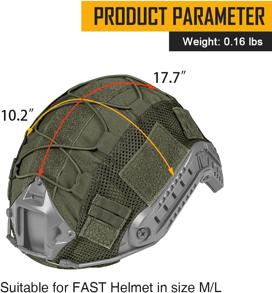 IDOGEAR SPORTS Tactical Helmet Cover for Fast Helmets - Camo M/L Size - Durable 500D Nylon Tactical Gear for Airsoft, Paintball, Hunting