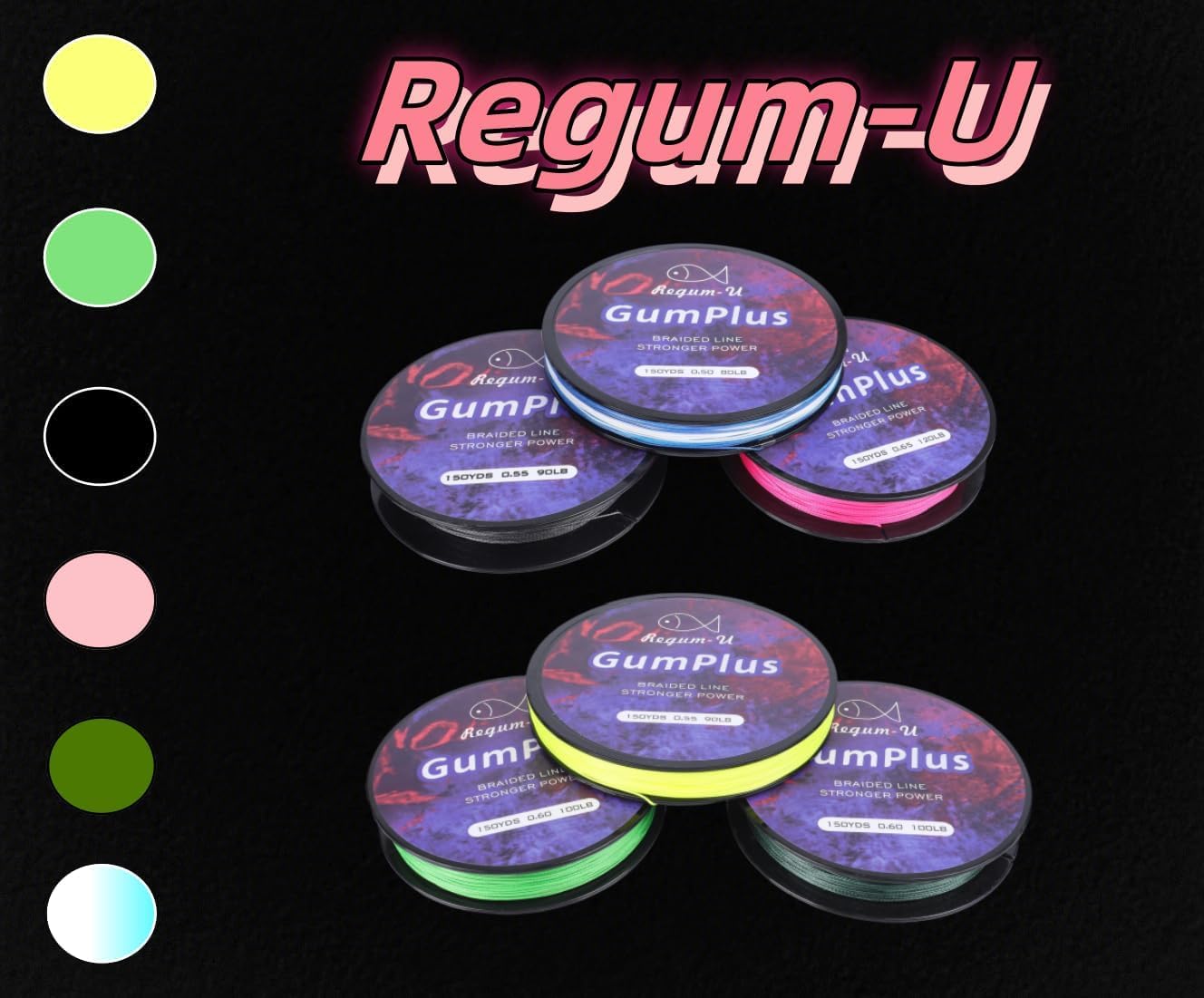 Regum-U GumMAX 150 Yards/20 LB 8X Braided Fishing Line Abrasion Resistant Superline Zero Stretch & Smaller Diameter Confuse & Never Fade in Saltwater and Freshwater (Dark Green,20LB-150yards)