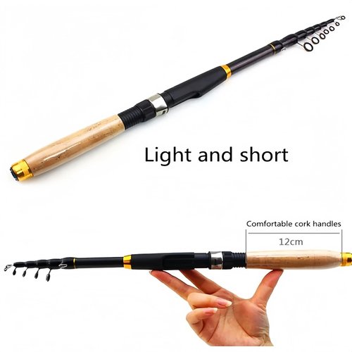 Personalized Fishing Pole Gifts, Custom Engraved Fishing Rod,Compact Spinning Rod for Freshwater, Saltwate, 6ft Carbon Fiber Travel Rod (51cm)