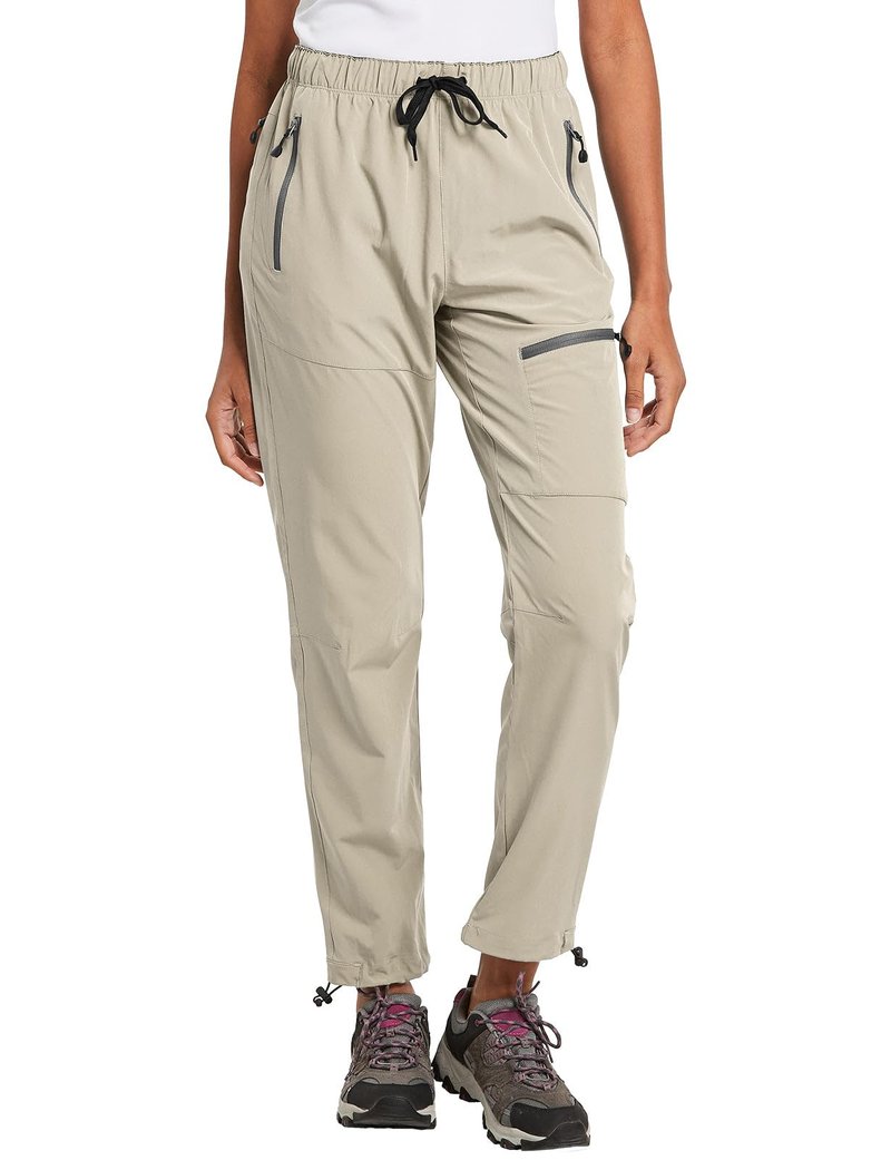 baleaf Women's Hiking Pants Lightweight Quick Dry Water Resistant Cargo Pants 31'' Inseam for All Seasons Suntan Size XL