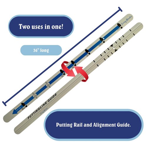 Swing Minder Putting Rail & Golf Stance Training Aid 2-in-1 | Golf Alignment & Putting Ruler 36 Inches with Carrying Case