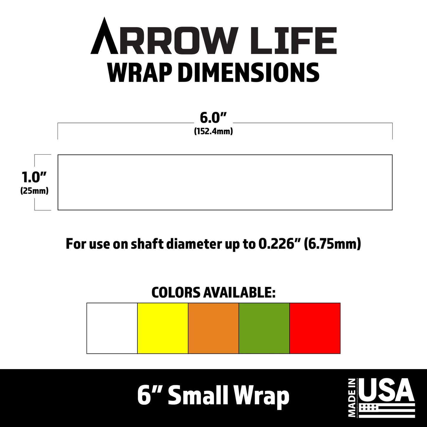 6" Arrow Life Arrow Wraps 12 Pack White 1" Width