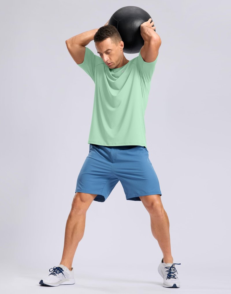 G Gradual Men's Athletic Workout T-Shirts Moisture Wicking Cooling Running Shirts Short Sleeve Performance Tee for Gym Tennis(Mint Green,3XL)