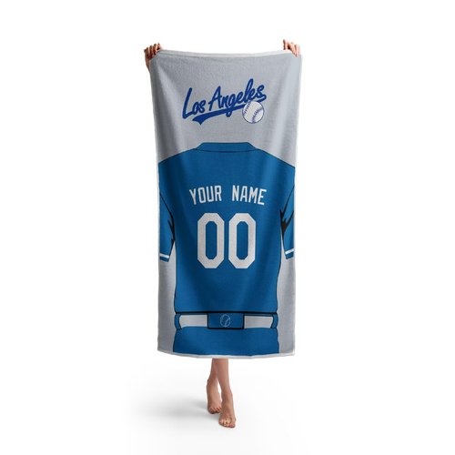 ANTKING Los Angeles Beach Towel Custom Name and Number Towel for Men Women Boy Gifts