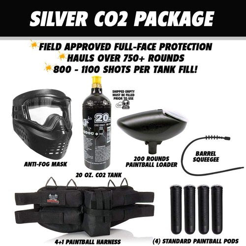Maddog Tippmann Stormer Basic Silver Paintball Gun Marker Starter Package - Black